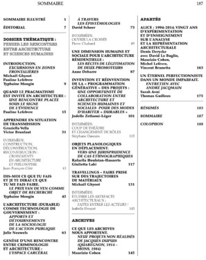 CLARA n°3 - Architecture/Recherche