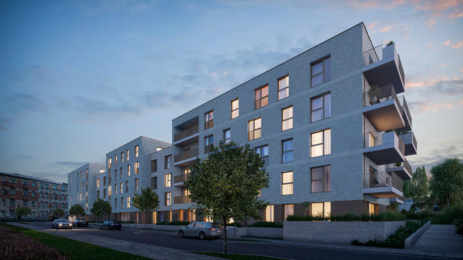 Vue de façade rue Emile Delva