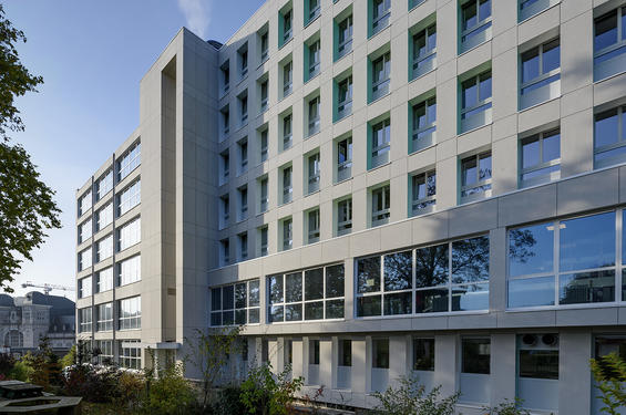 New facade with coloured frames